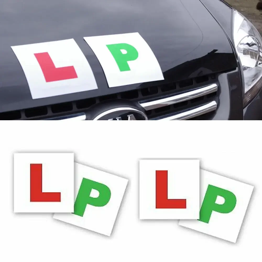 L and P Plates 2 of each Learner Plates Green P Car Bike Learner Driver Advanced Vinyl Sticker