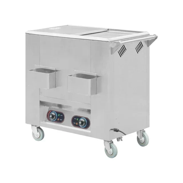 For Stainless Steel Chinese Dim-sum Trolley Gas Dim-sum Warmer Trolley For Restaurant