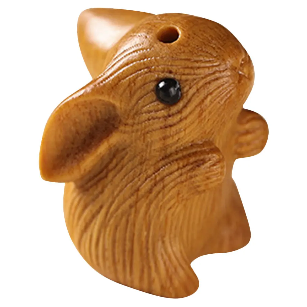 

Christmas Ornament Rabbit Statue Ornaments Wall Decor Decorations Chinese Year of The Charms Sandalwood Women Sculpture