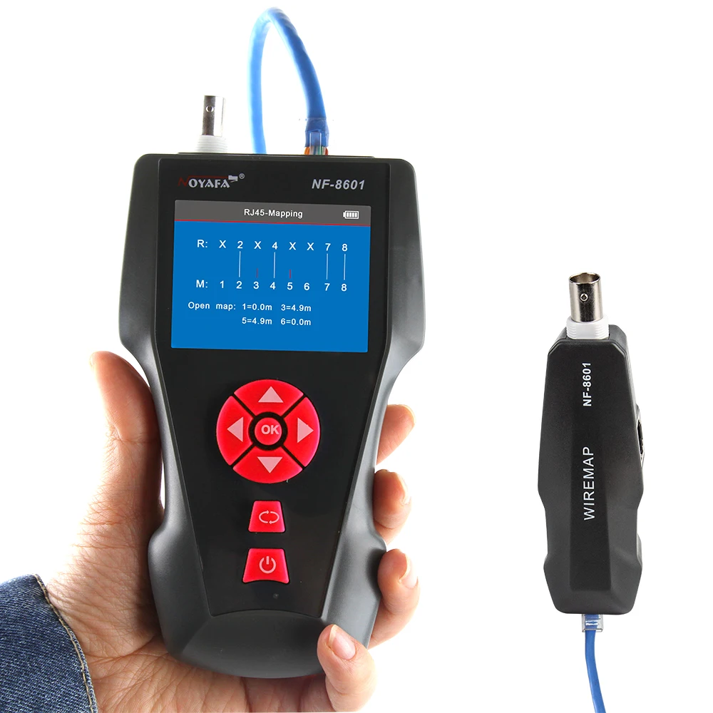 NF-8601 Multi-functional Cable Network for Cat5/6  RJ45 RJ11 BNC Tester PoE  Wire Tracker PING Network