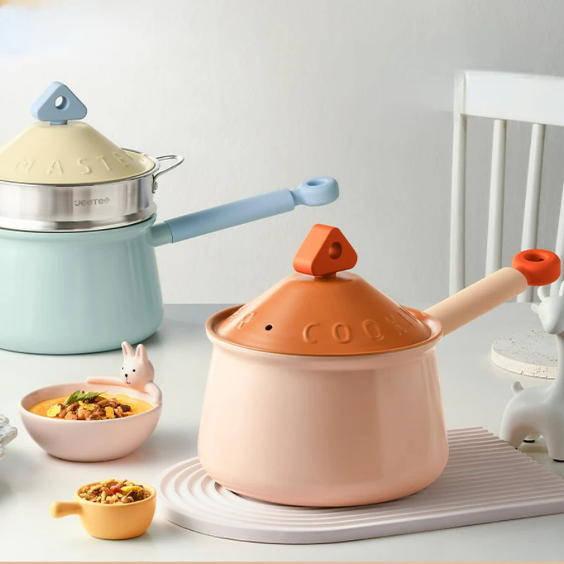 Ceramic Tableware Milk Pot Non-fluorine-coated Non-stick Pot Baby Health Food Fish Cake Pot Anti-hot Handle Frying Stockpot