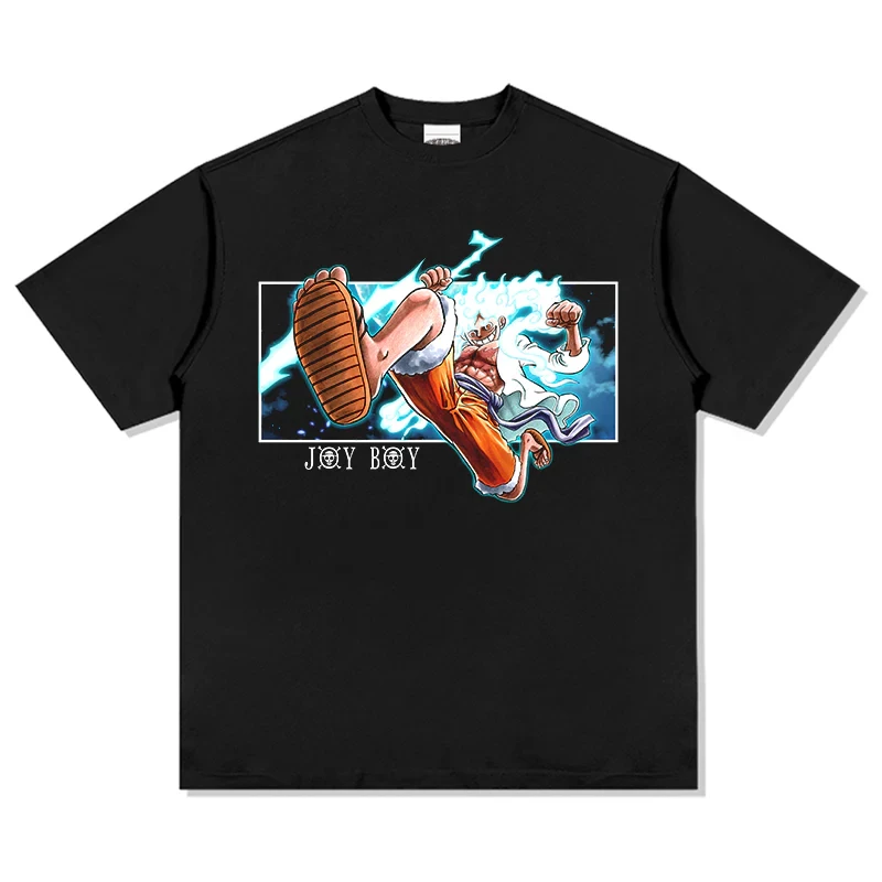 

Футболка One Piece Joy Boy для мужчин и женщин, Y2K, 100% хлопок, высококачественный графический принт, повседневная мягкая футболка с круглым вырезом, уличная одежда, футболка с короткими рукавами