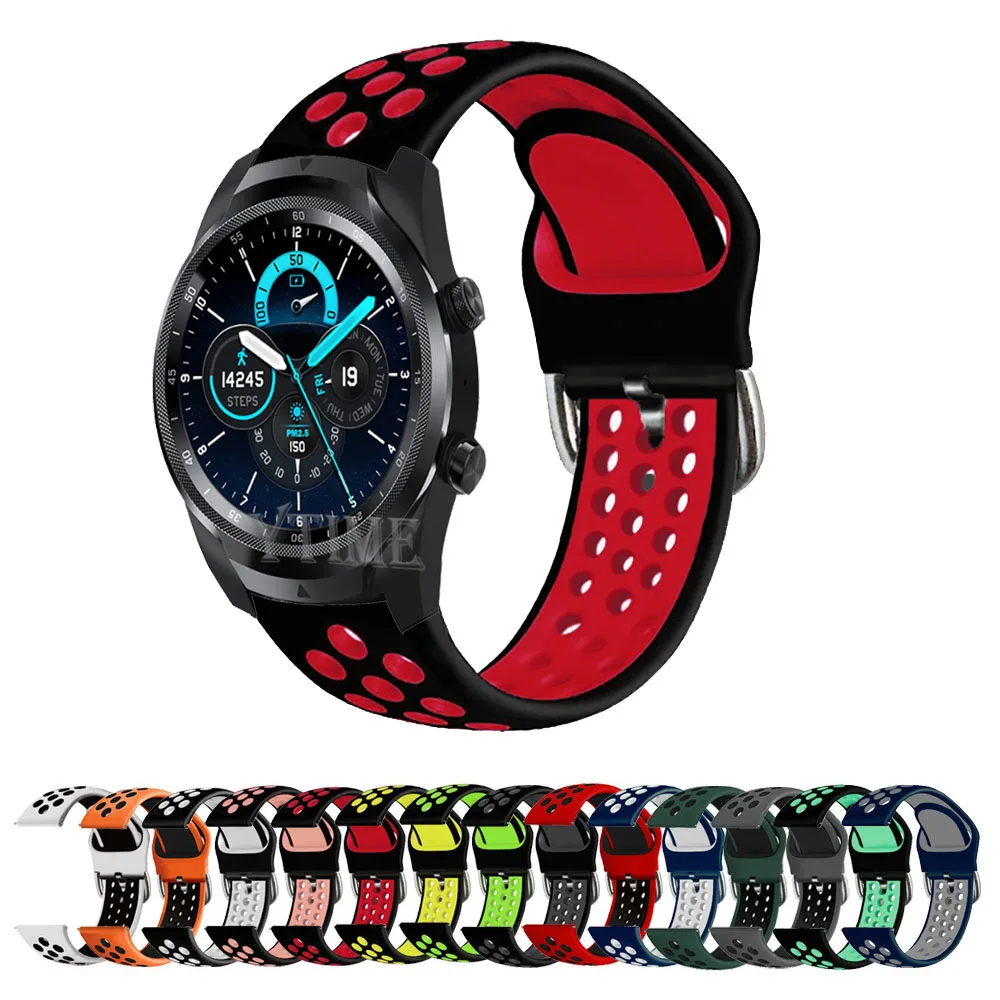 22 مللي متر سيليكون الفرقة ل TicWatch برو 3 الترا GPS Smartwatch حزام ل TicWatch برو 3 LTE/E2 S2/GTX استبدال حزام الساعات