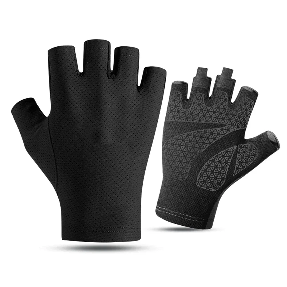 1 Pair Outdoor Sport Cycling Fishing Gloves Touch Screen Thin Anti Sun Protective Gear Ice Silk Non-Slip Racing Gloves     N E W