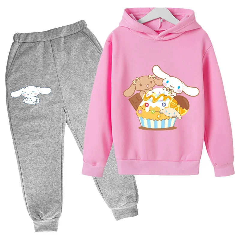 

Lovely Cinnamonroll Print Hoodie & Pants Set Kids' Cotton Clothes Boy Girl Casual Outdoor Korean Trendy