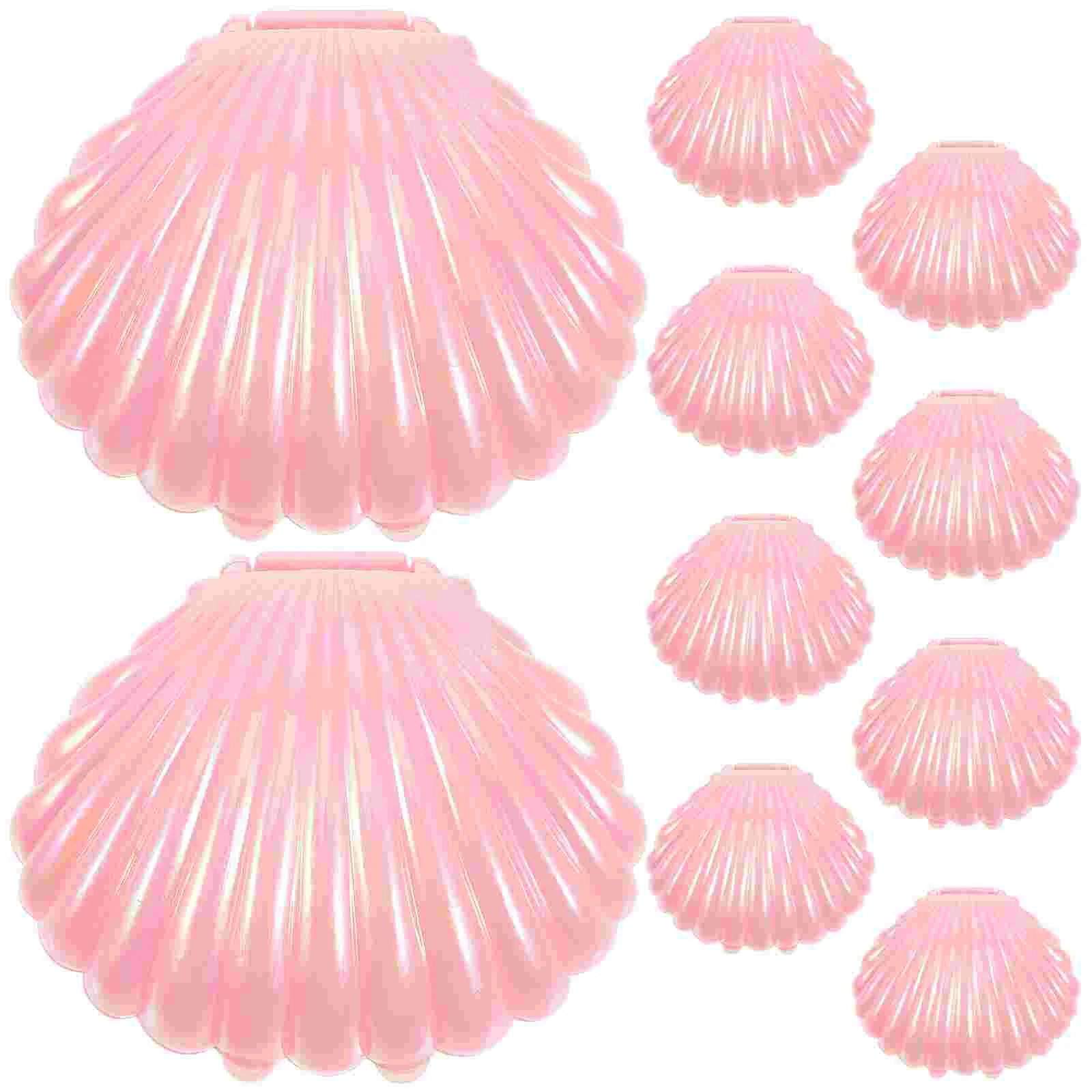

10 Pcs Small Shell Candy Box Pink Keychain Sea Pp Seashell Container