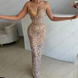 2024 Glitter Women's Evening Dresses Sexy V-Neck Mermaid Princess Prom Gowns Formal Beach Cocktail Party Vestidos De Novia فساتي