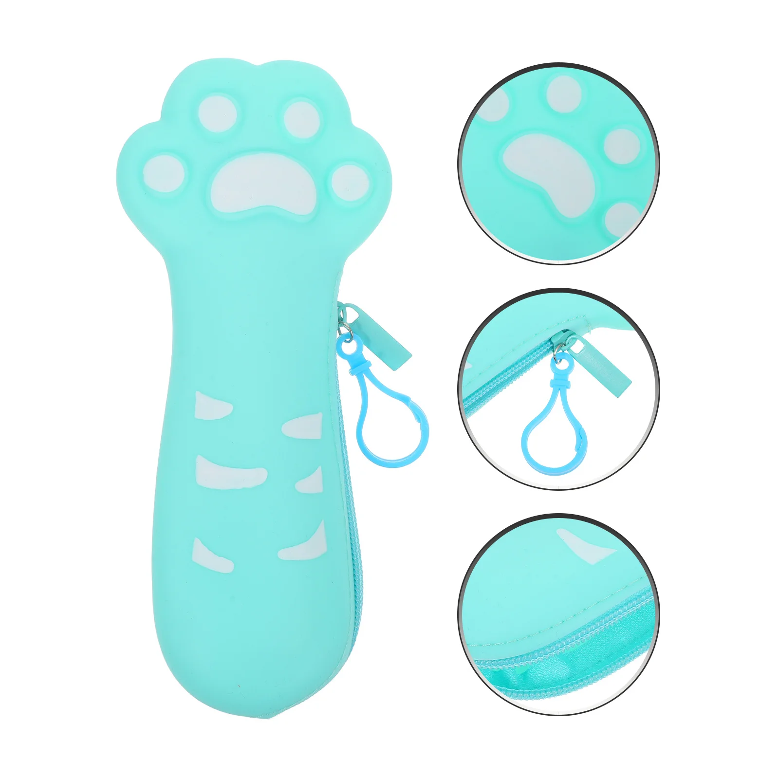 

Cute Cat Paw Design Silicone Pencil Case Spacious Storage Small Compact Stationery Organizer for School Home Office Daily Use