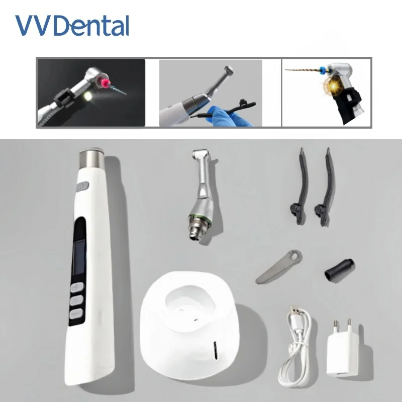 محرك إندو LED لاسلكي للأسنان VV مع رأس زاوية كونترا 16:1 9 نماذج معدات إعداد لفترة قناة الجذر
