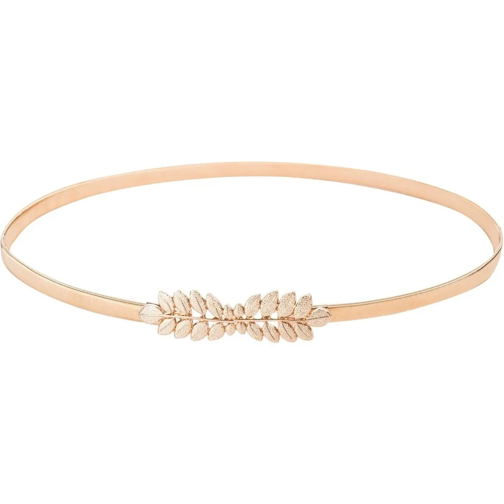 レディース-スキニー-メタル-シンチベルト-ゴールド-ウエストバンド-ゴムウエストベルト