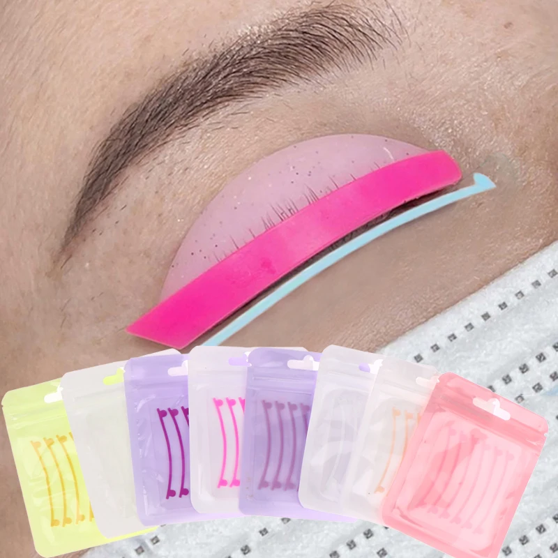 6Pcs Eyelash Extension Supplies Makeup Tool Eyelashes Lifting Silicone Stripe Reusable Eye Lashes Lifting Curler Pad Perm Ribbon