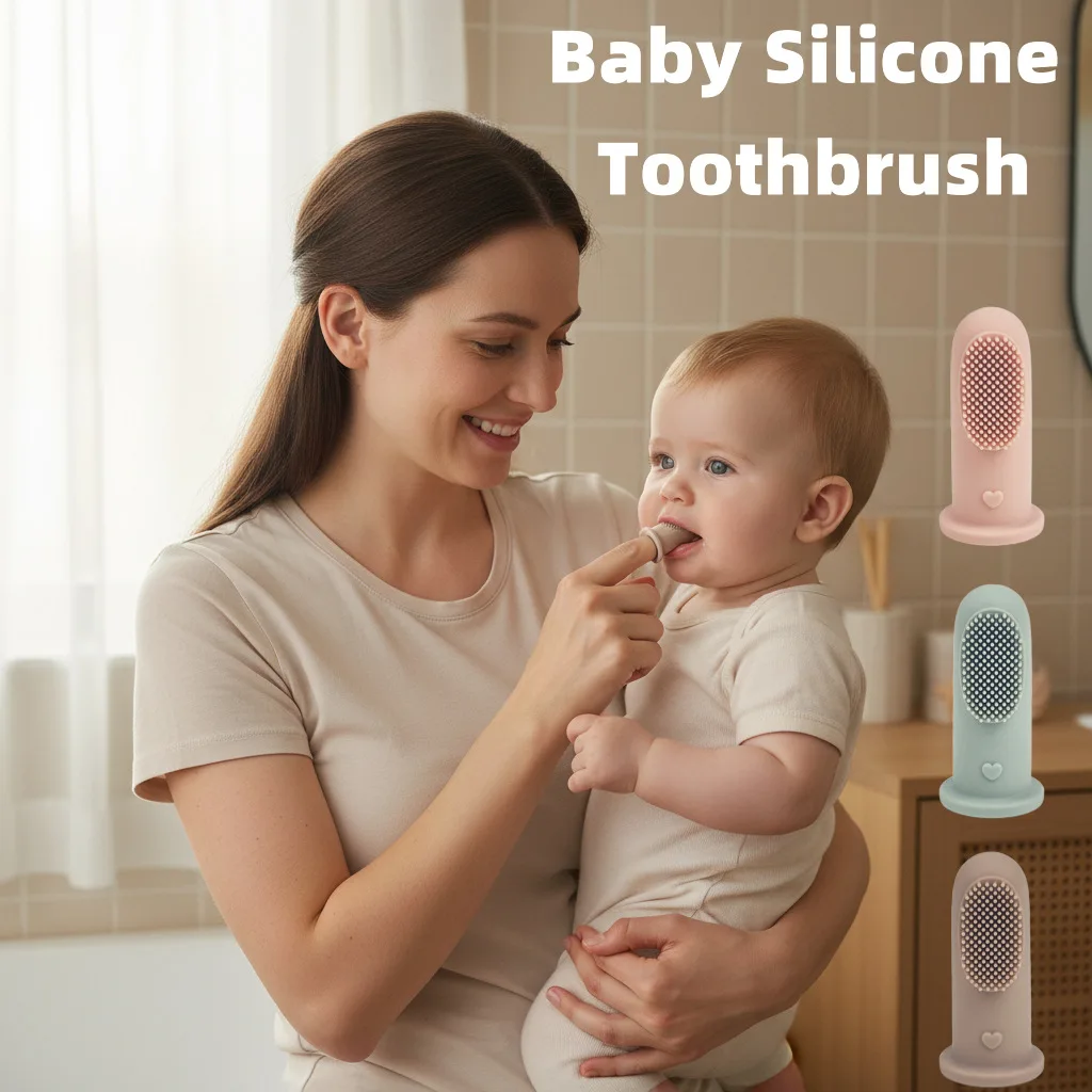 baby finger toothbrush tongue coating cleaning baby 0-1 to 2 years old soft hair deciduous teeth silicone finger  toothbrush