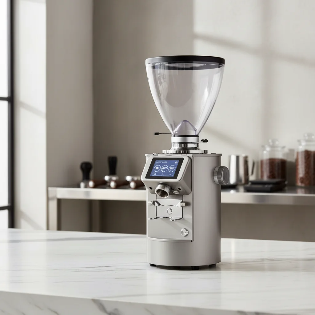 Flat Burr Aluminum Electric Coffee Grinder Machine With Dosing Control 600W Plug-And-Play