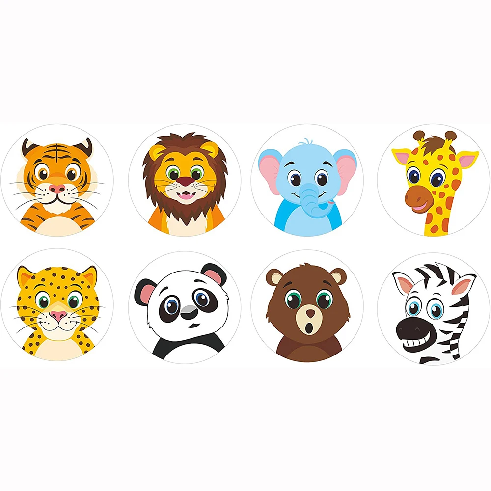 50-500pcs Cartoon Animal Sticker Children Label Thank You Stickers Cute Toy Game Tag DIY Gift Sealing Label Decoration Supplies