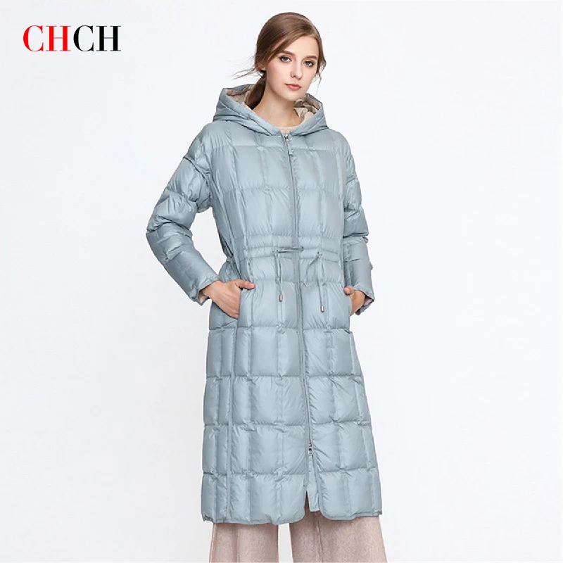 CHCH Autumn Winter Fashion 2023 New Women\'s Down Coat Long Puffer Jacket Thickened Hooded Winter Parka cloth