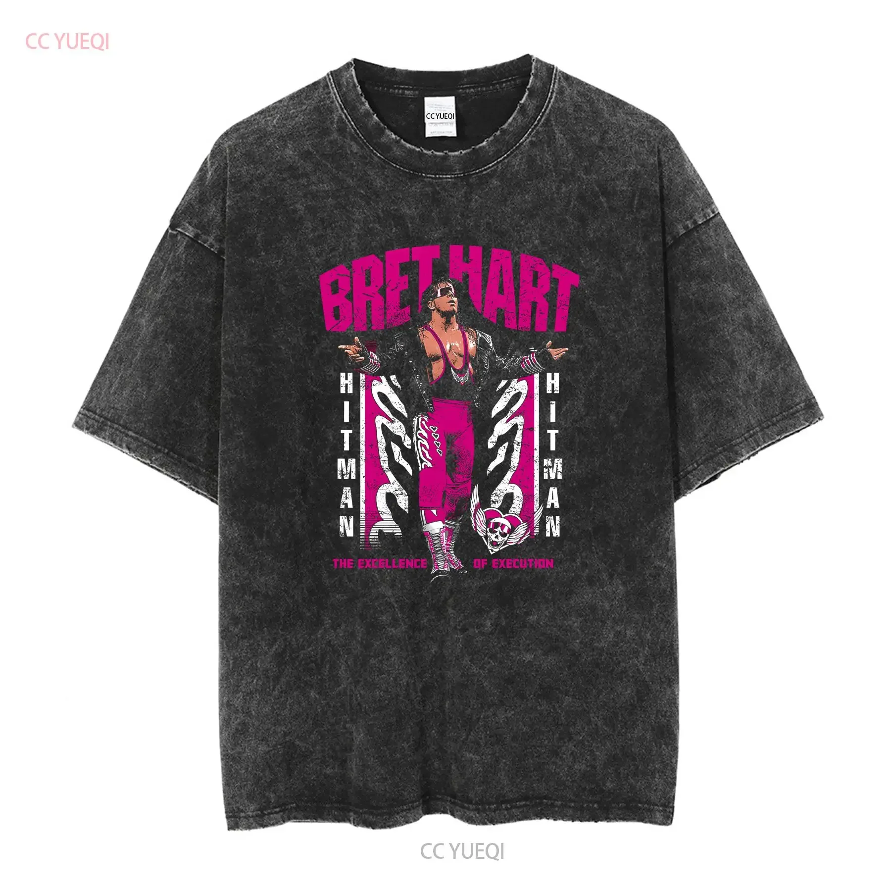 Bret The Hitman Hart Excellence of Execution T Shirt V1123 long or short sleeves vintage Washed Casual Versatile graphic