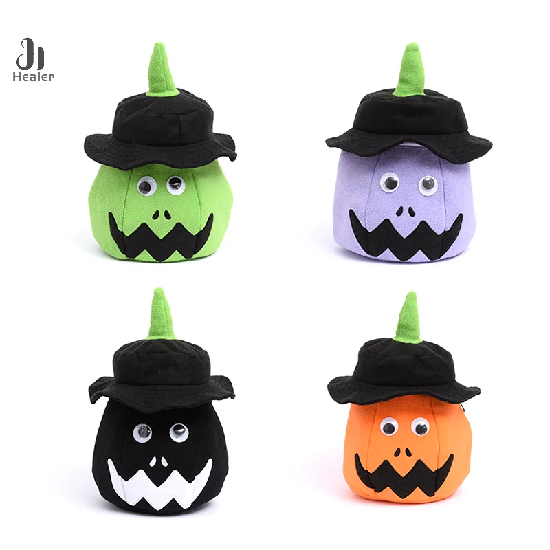 LED Light Pumpkin Candy Bags Collapsible Halloween Basket For Thanksgiving Party Gift Basket Halloween Trick Or Treat Bucket