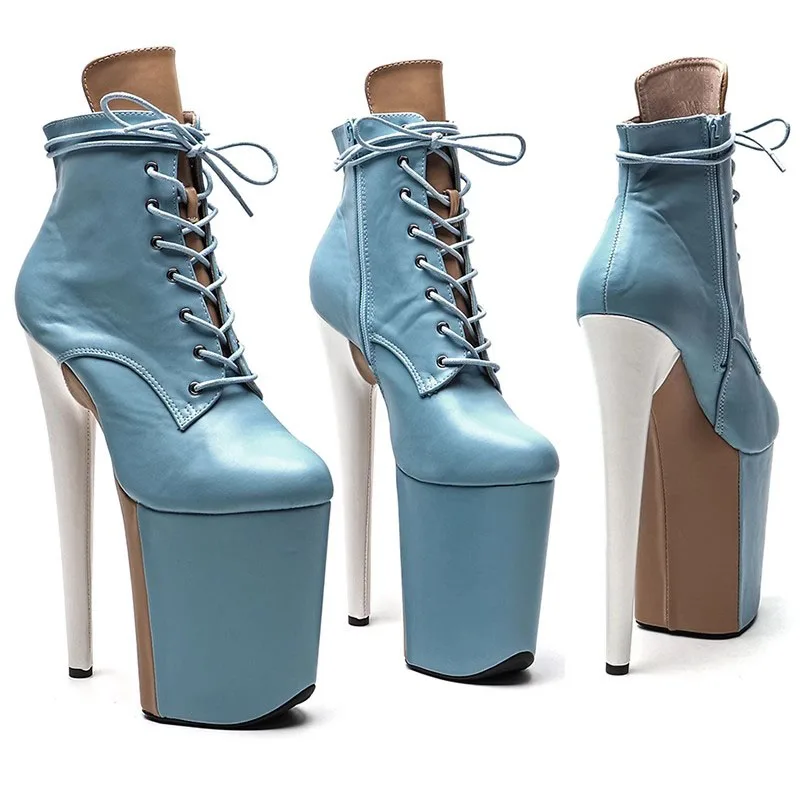 

New 23CM/9inches PU Upper Modern Sexy Nightclub Pole Dance Shoes High Heel Platform Women's Ankle Boots 137