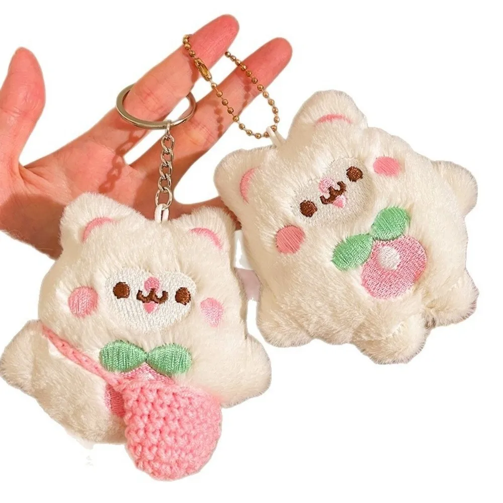 Kawaii Soft Plush Keychain 10cm Mini Stuffed Key Ring Plush Cat Doll Pendant Car Accessories