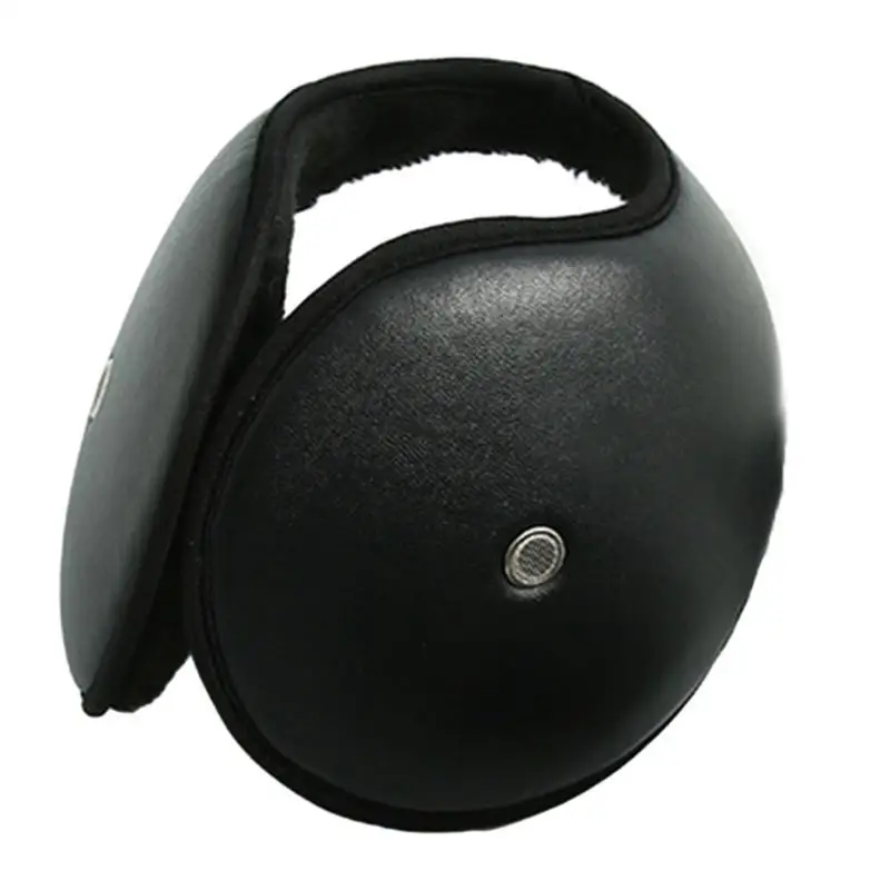 Plush Ear Warmer for Students Adult Windproof Winter Earmuff with Waterproof Leather Outer Cycling Skiing Keep Ear Warm