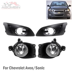 Front Bumper Fog Lamp Fog Light With Covers For Chevrolet Aveo/Sonic 2012 2013 2014