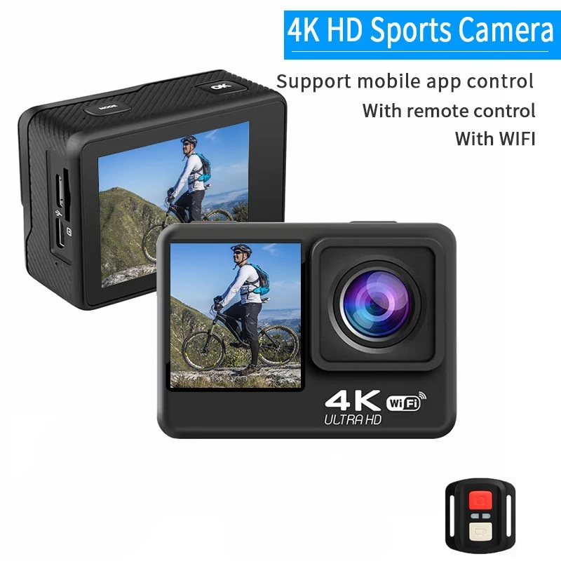 

HD 4K 30fps Action Web 2.0 1.4 Inch Screen WIFI Remote View Machine Outdoor Cycling And Diving Mini Camera DV LES Anti Shake