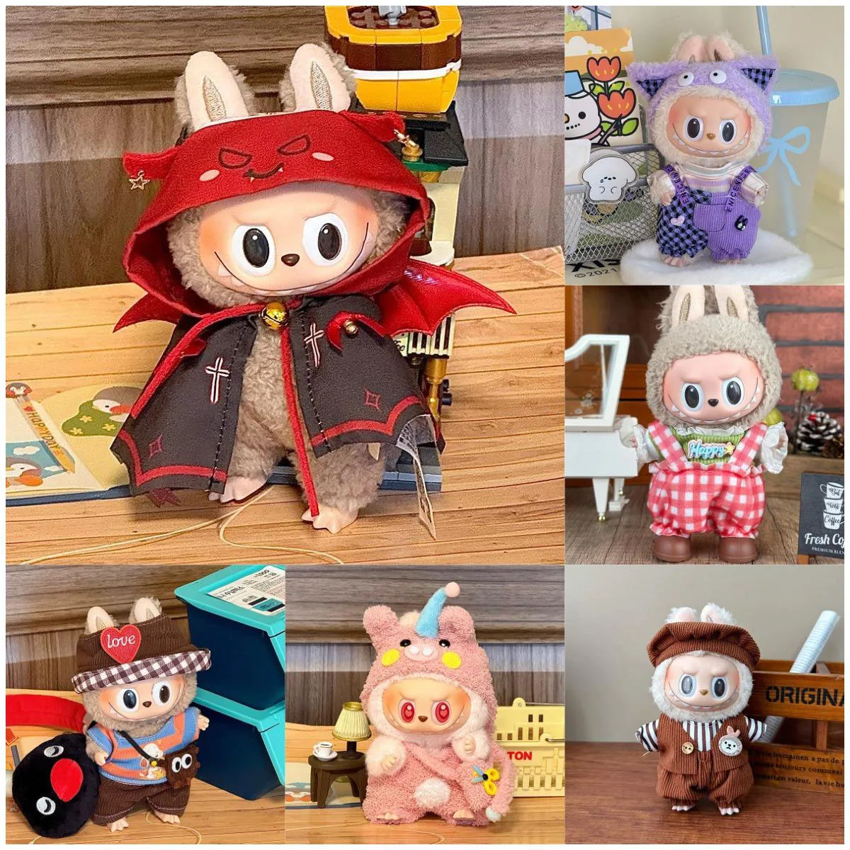 Cute Doll Clothes Outfit Accessories For Labubu V2 V1 Party Dress Set Little Devil Outfits Gifts