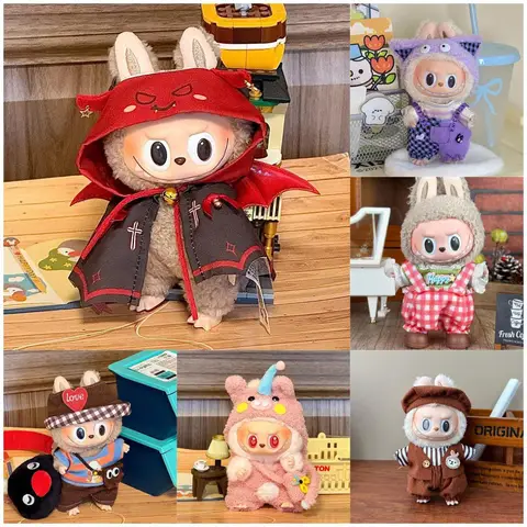 Cute Doll Clothes Outfit Accessories For Labubu V2 V1 Party Dress Set Little Devil Outfits Gifts