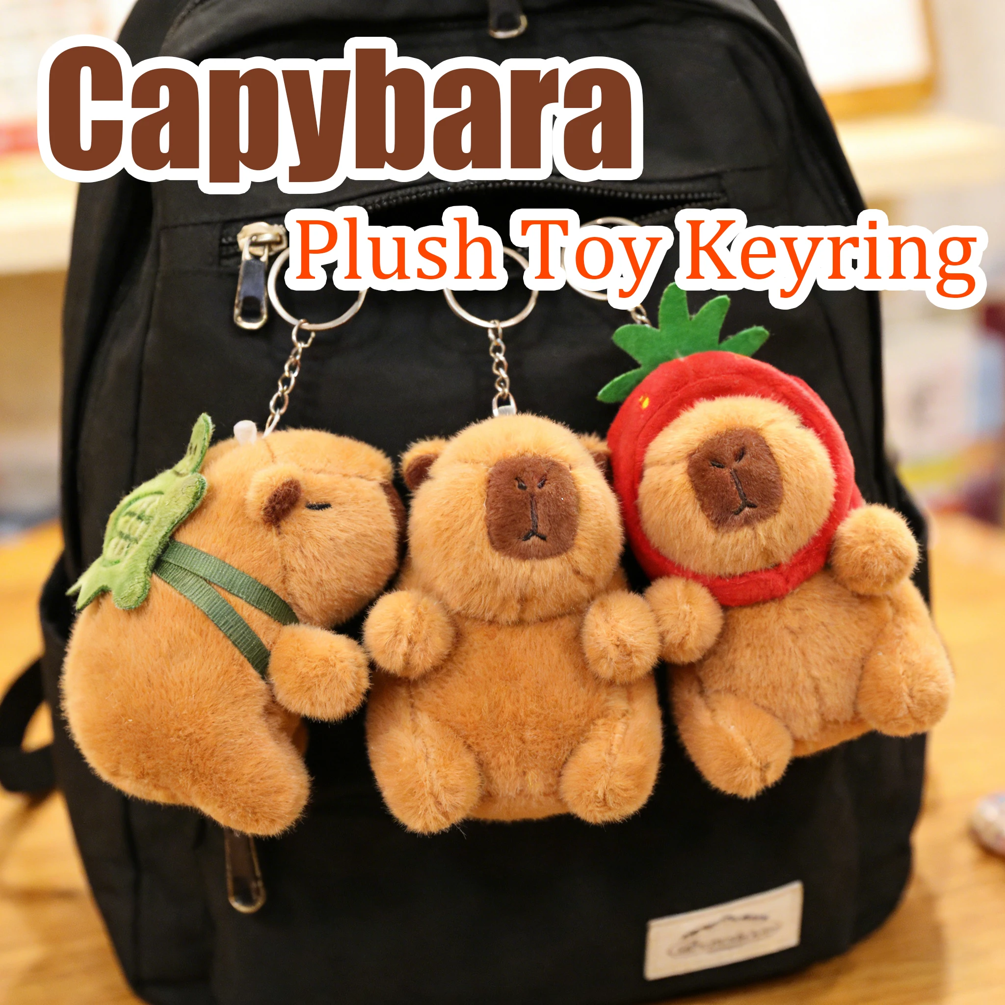 Cute Capybara Water Dolphin Pendant Red Cotton Net Plush Toy Doll Bag Charm Keychain Lovely Doll Dolls Doll Gift