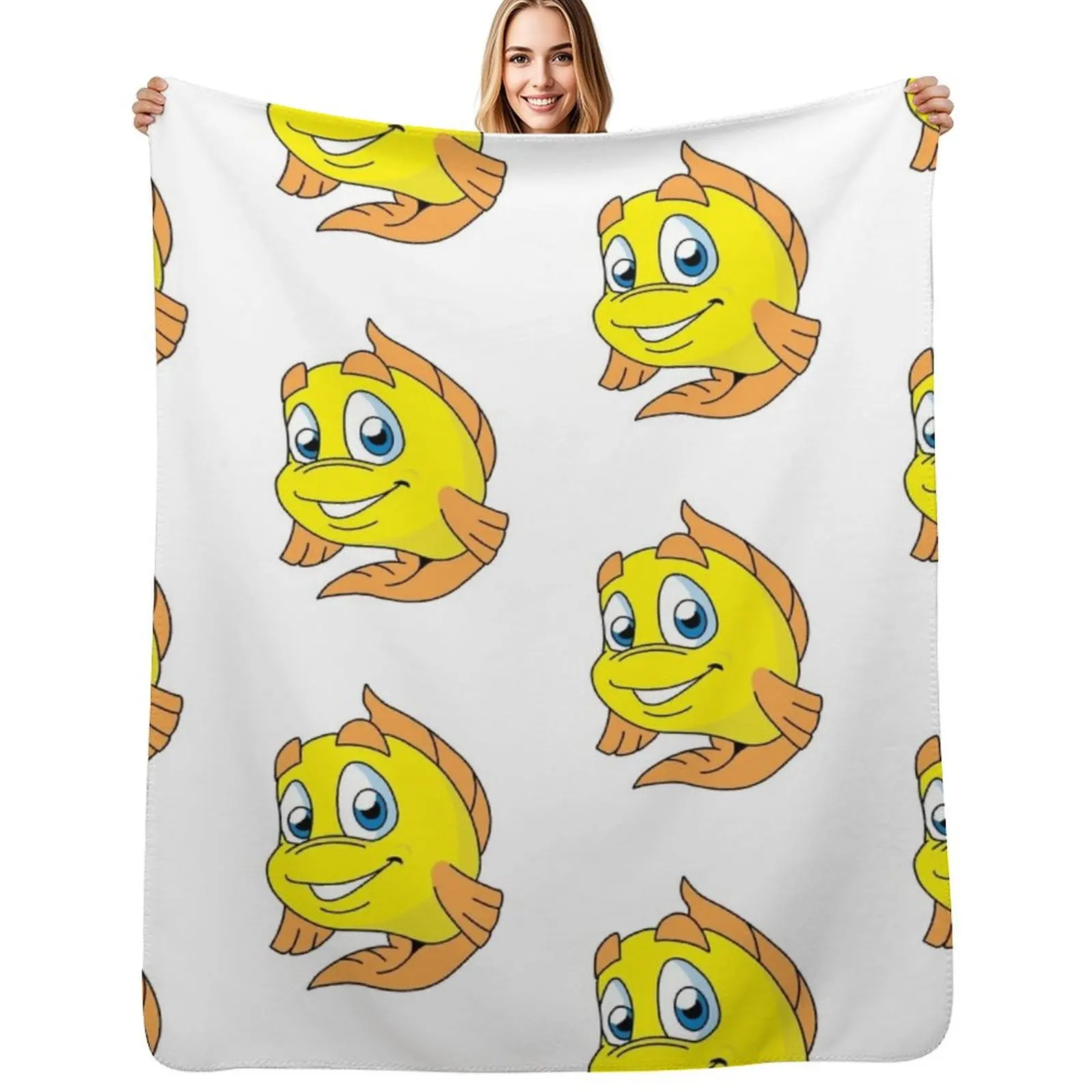 

Freddi Fish Throw Blanket Sofa Quilt cosplay anime manga Travel Blankets