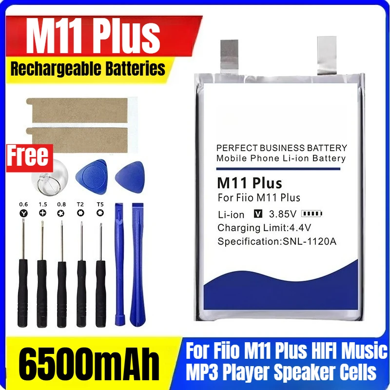 

6500mAh Battery for Fiio M11 Plus HIFI Music MP3 Player Speaker Cells + Tools