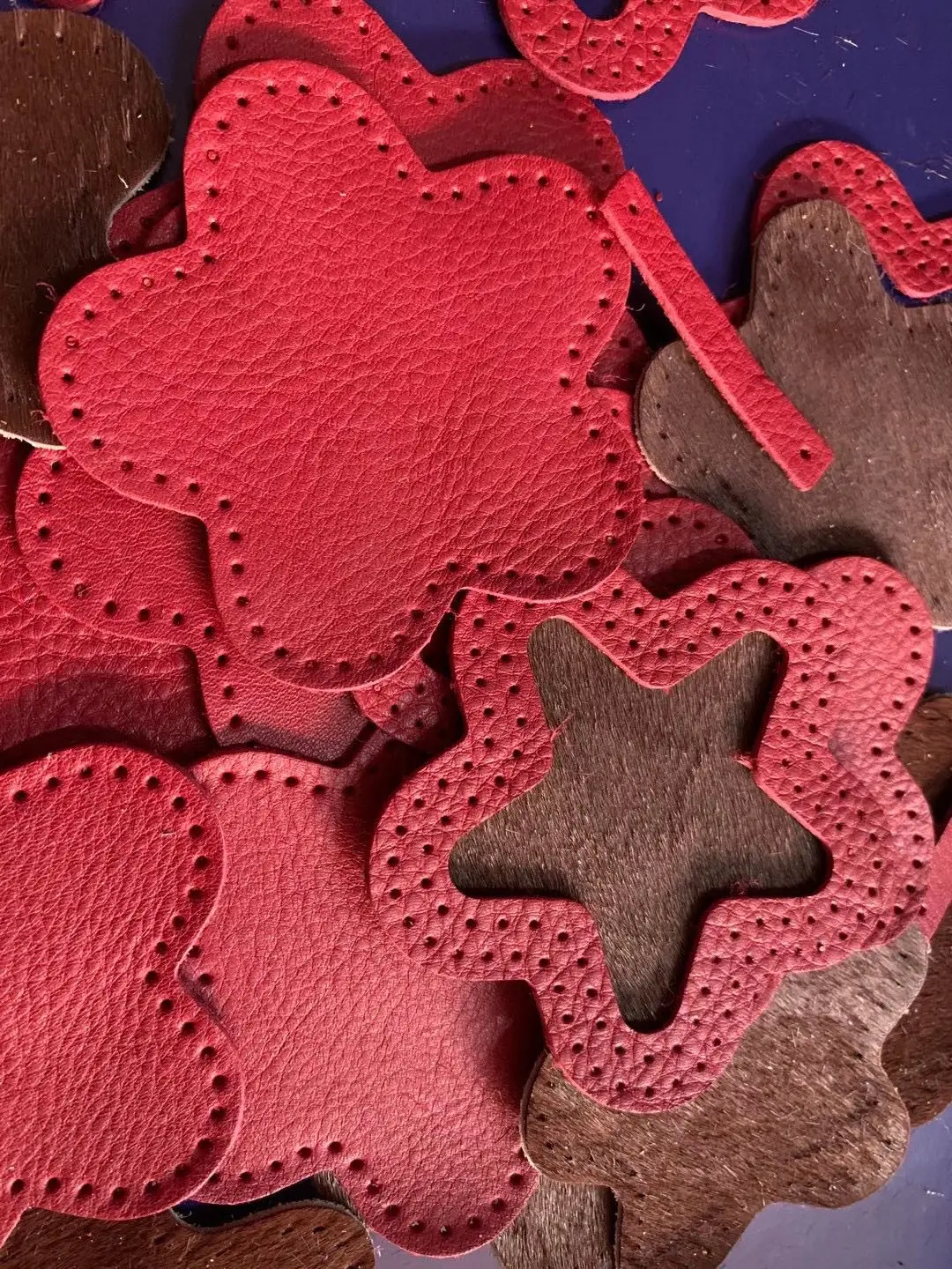 Five-Star Leather Charm Material Package, Semi-Finished Handmade DIY, Random Color