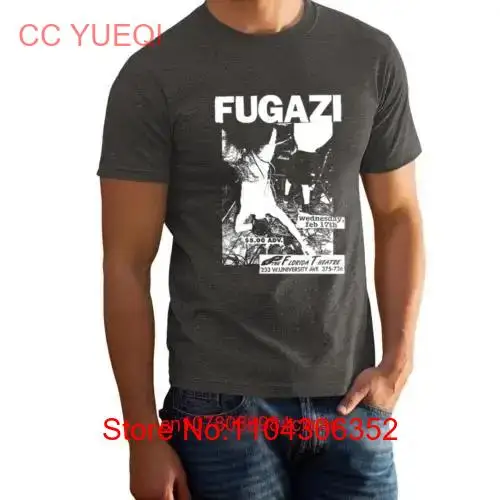 VINTAGE FEEL Fugazi 1993 Merch Faded Grey Color Rock Band T Shirt 101459GG long or short sleeves