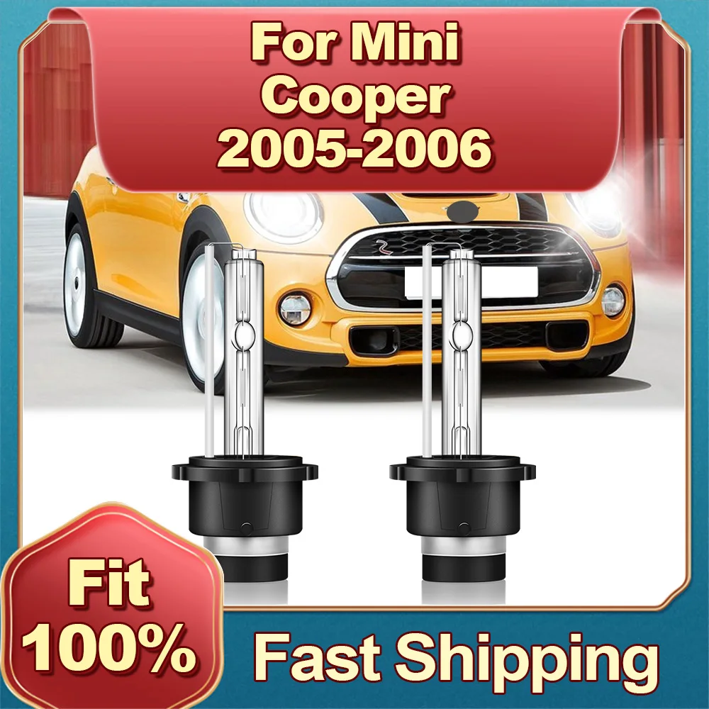 

2pcs Super Bright D2S Lamp Xenon Car Headlight 12V HID High Low Bulbs 3800LM 6000K White Plug&Play For Mini Cooper 2005 2006