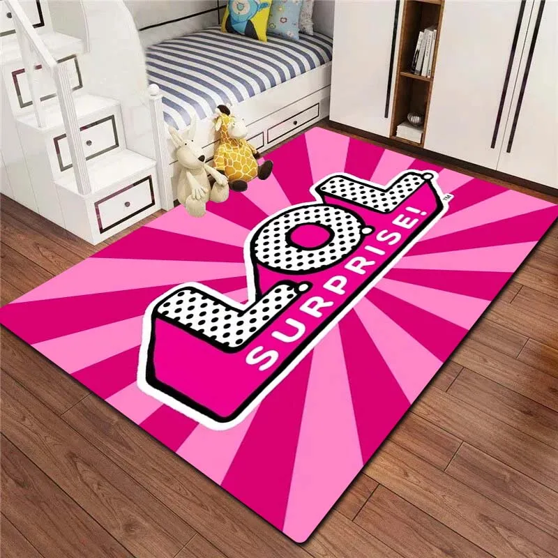 3D Cute Cartoon S-Surprises-L-O-L Printed Carpet Yoga Mat Children's Room Living Room Bedroom Decoration Anti slip Carpet Gift