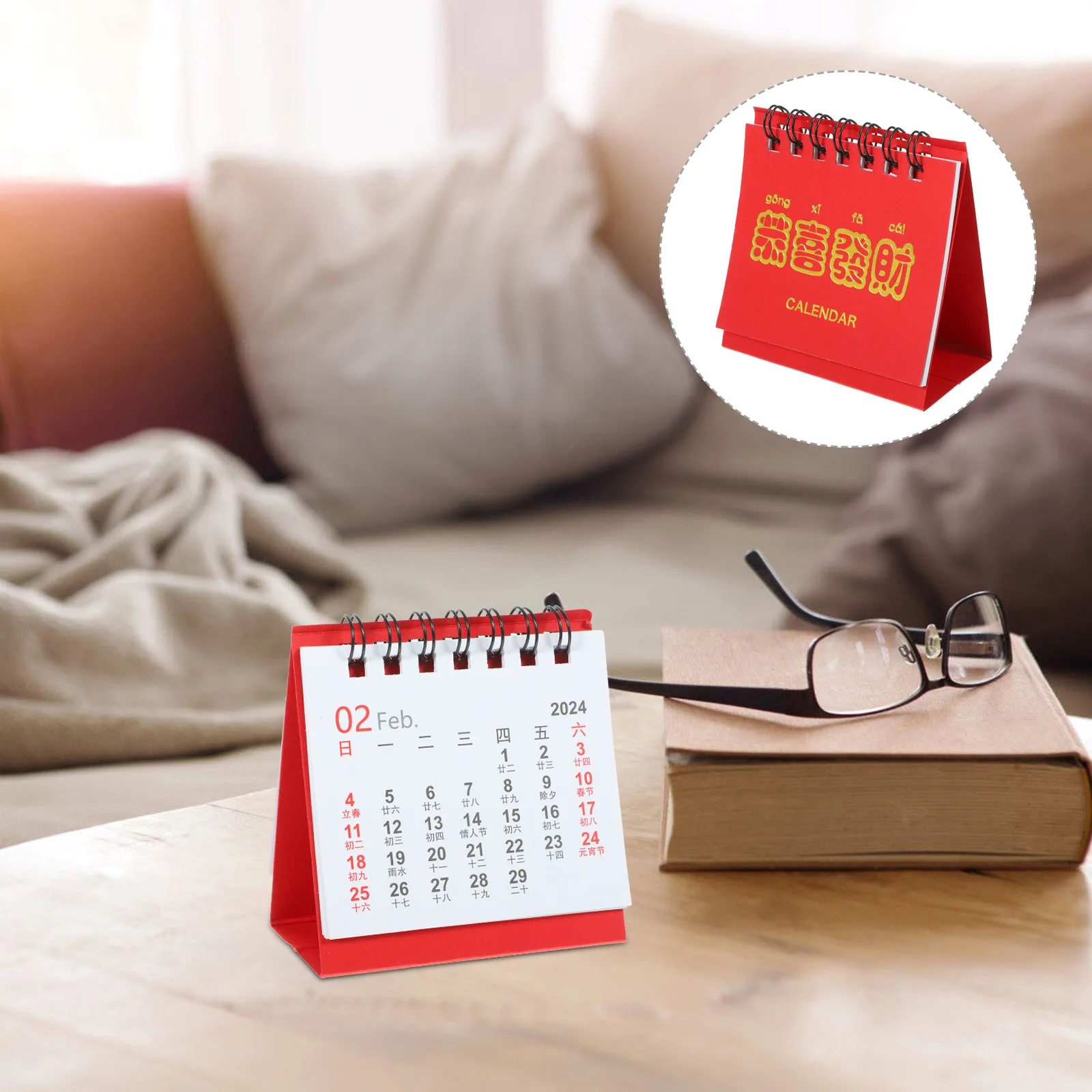 

Mini Desk Calendar Desktop Planner Decoration Office Small Calendars Table Monthly Easel