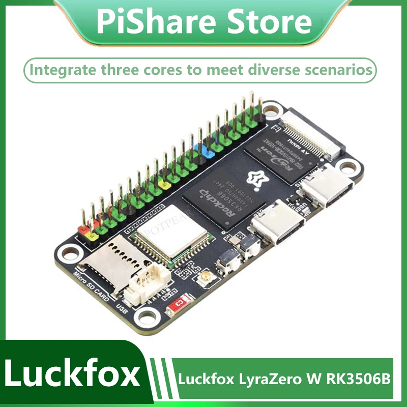 

Luckfox Lyra Zero W RK3506B Плата разработки Rockchip Linux для MIPI/DSI Размер дисплея, совместимый с Raspberry Pi Zero