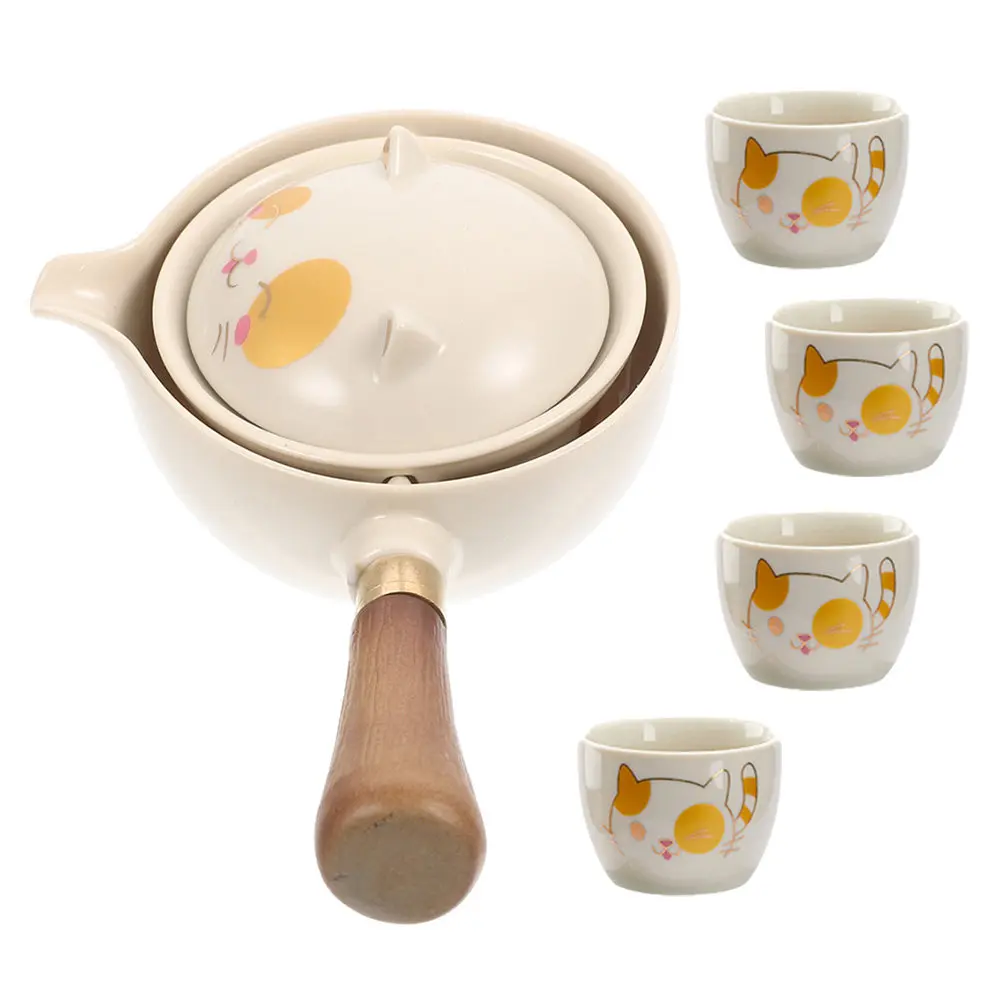 

Набор для автоматического заваривания чая из керамики, портативный чайный сервиз в стиле Кунг-фу для офиса и дома, подарок, высокая прочность, гладкие края