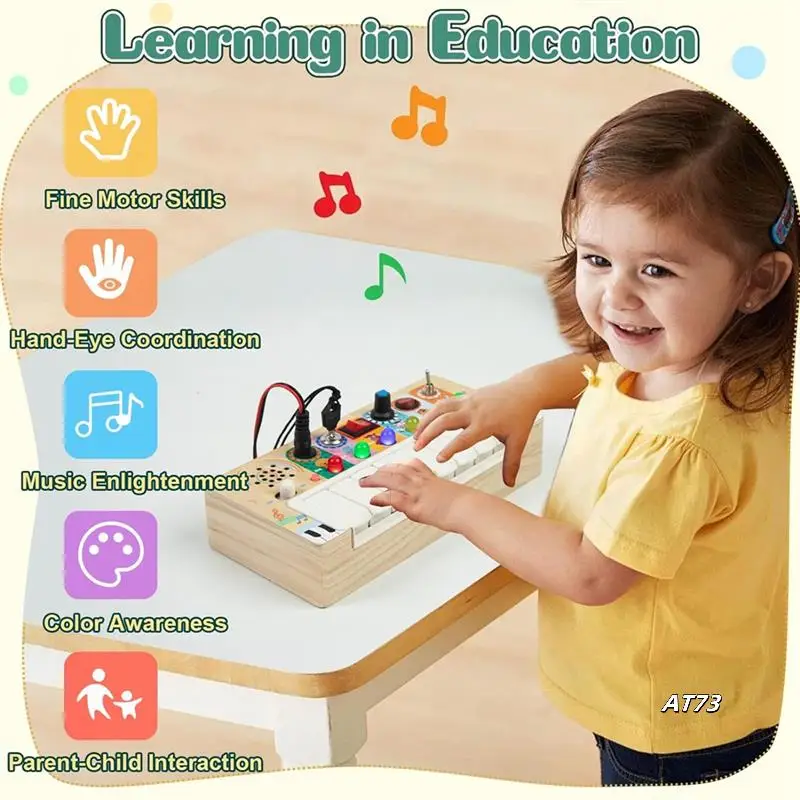 

Busy Board Toddler ,Kids Sensory With Music And Led Light Switches,Wooden Light Switch