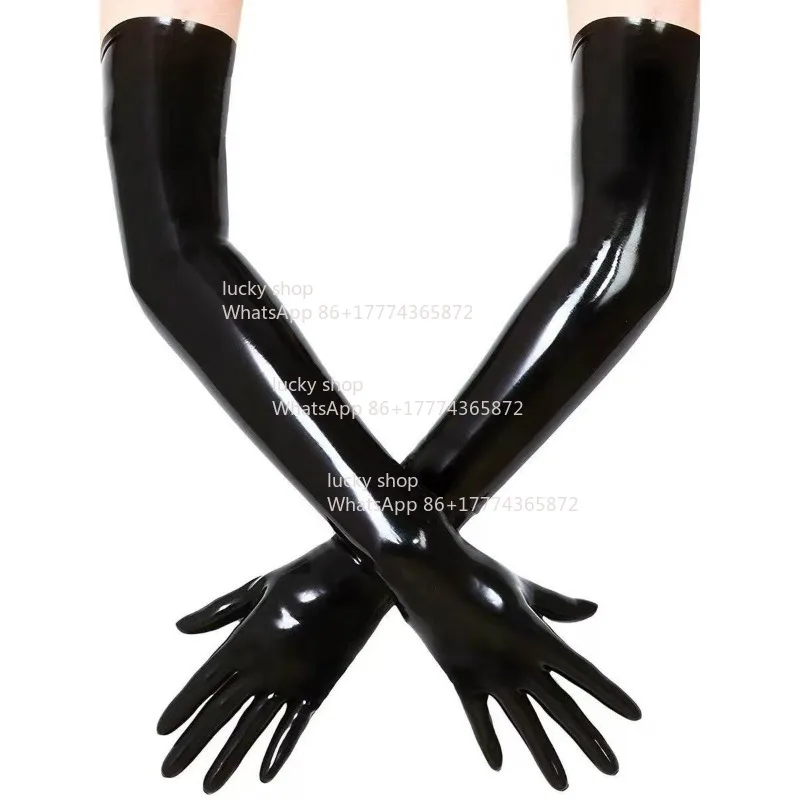 Latex Long Gloves Vinyl Oil Bright Protective Waterproof Leather Gloves