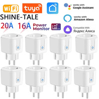 Tuya Smart WiFi Plug Socket EU Outlet 16A/20A with Power Monitoring Timer Function Voice Control Alexa Google Home Alice Yandex