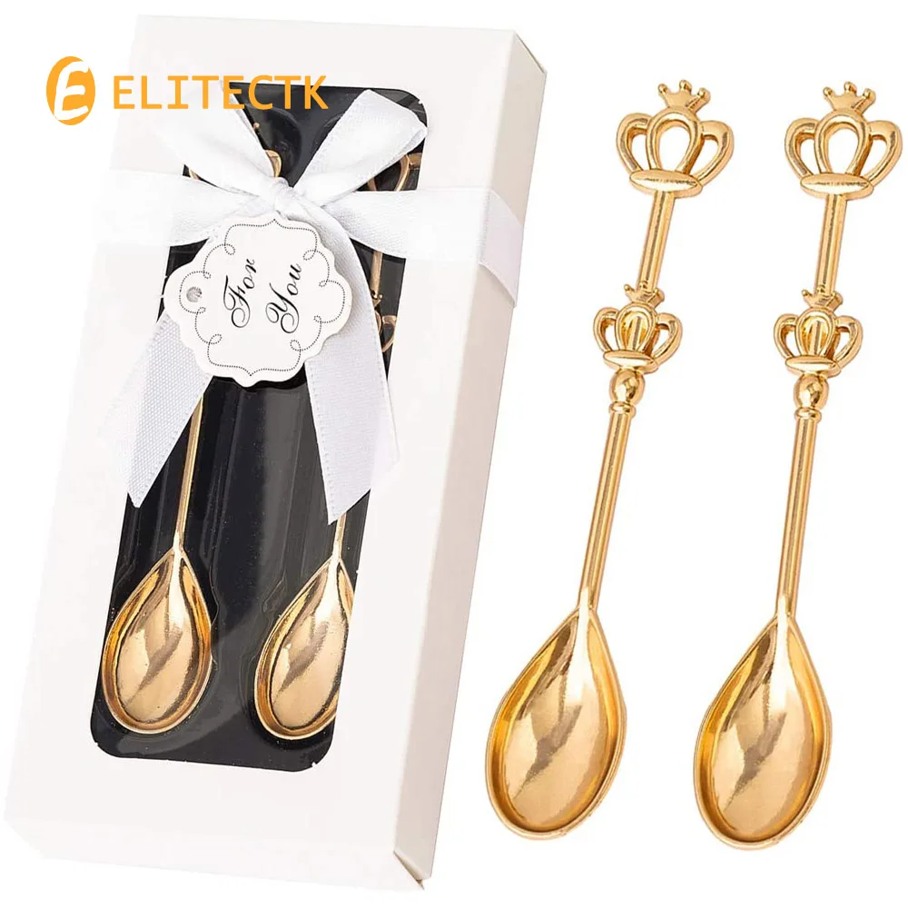 

Crown Drinking Spoon Teaspoons for Wedding Gift Tea Party Souvenir Bridal Shower Favors Souvenirs for Guests with Individual Box