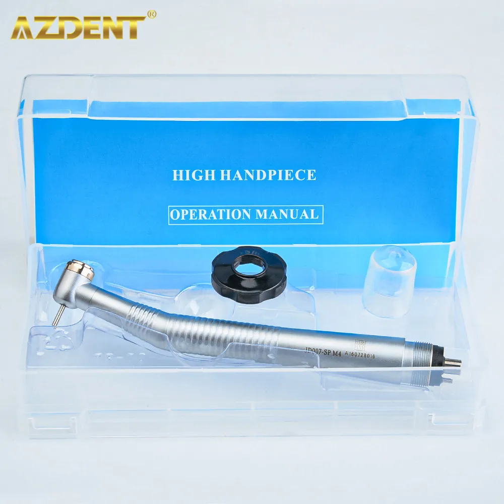 AZDENT Dental High Speed Handpiece Standard Head Burs 1.6mm Push Button Single Way Spray Dentistry Medical Turbine Handpiece