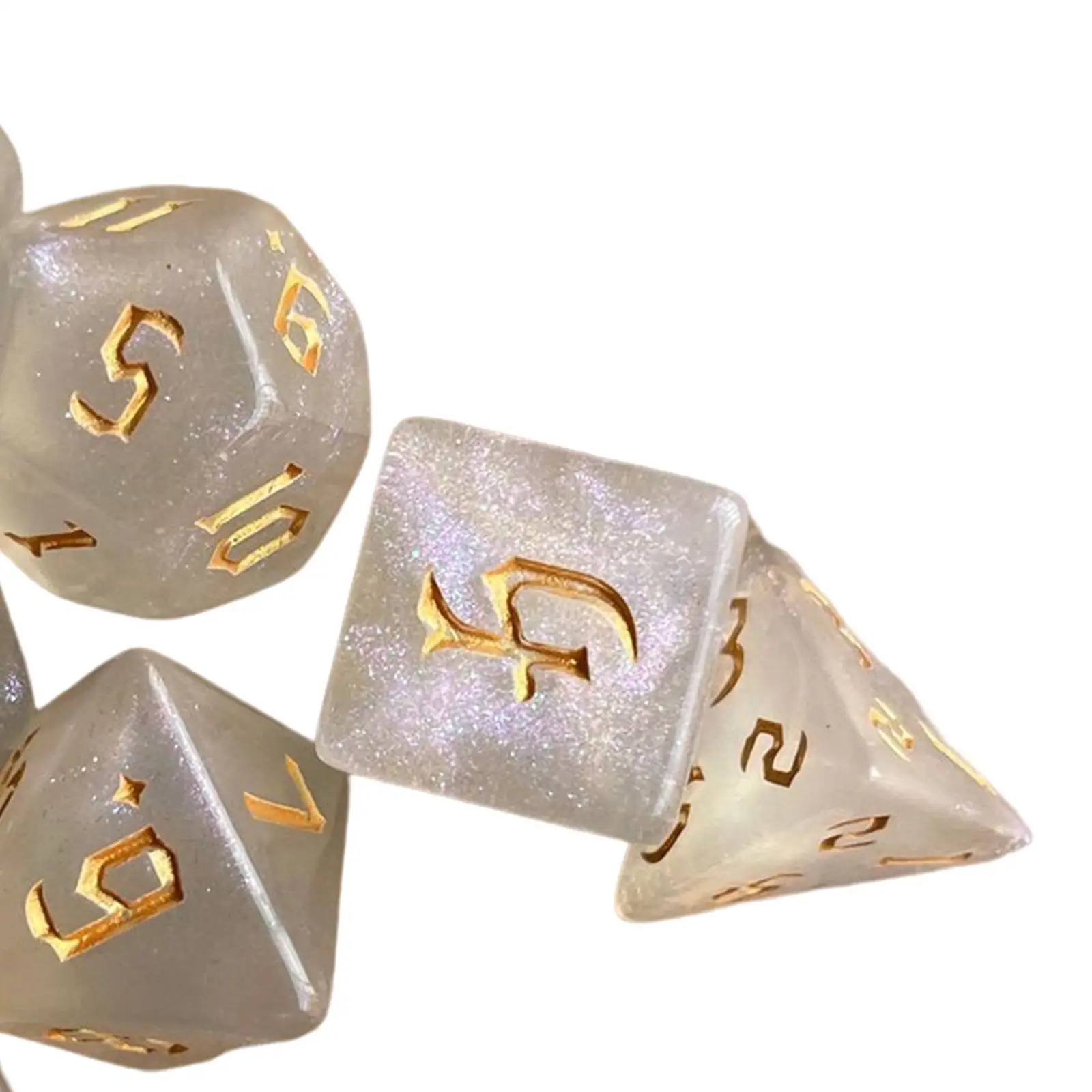 Polyhedral Dice Set for Card Games Table Games Acrylic Smooth Edge D20 D12 D10 D8 D6 D4 Puzzle Game Accessories