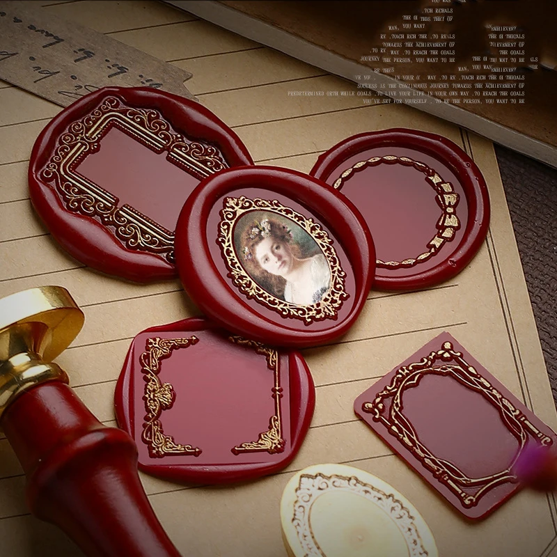Wax Seal Stamp Head Photo Frame Vintage Hold Photos Sealing Stamp Head DIY Cards Envelopes Wedding Invitations Scrapbooking