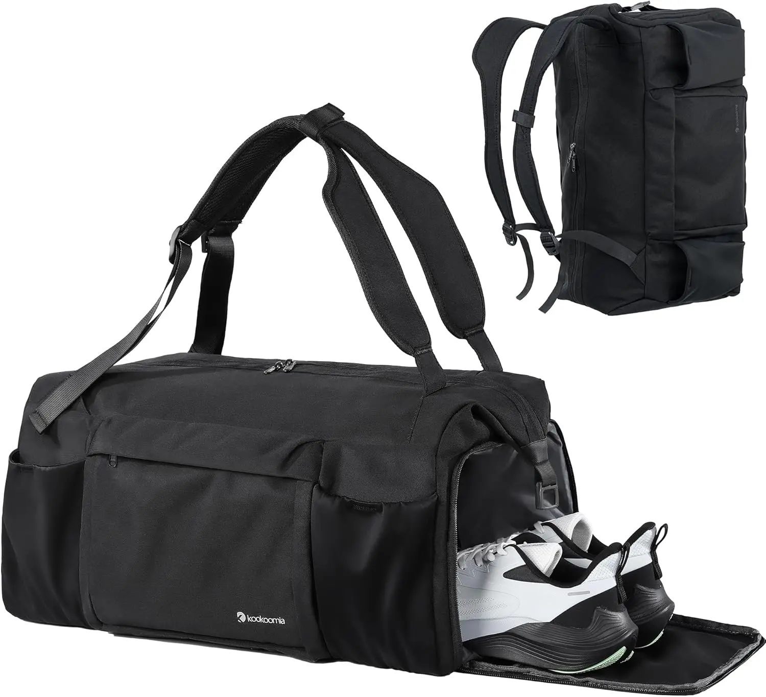 

Gym Bag for Men with Shoes Compartment and Wet Pocket Convertible Duffle Bag and Gym Backpack Waterproof Sports Bags