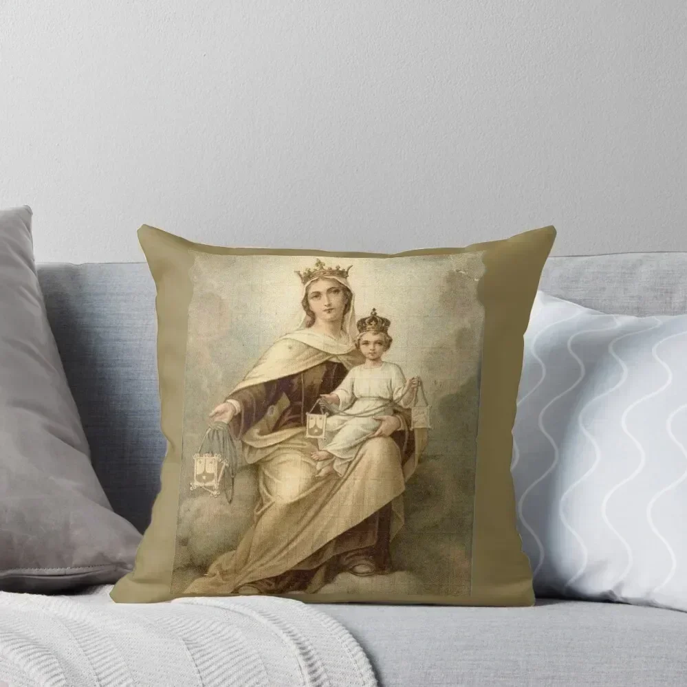 

Our Lady of Mount Carmel 4 Throw Pillow Bed pillowcases Christmas Pillows pillow
