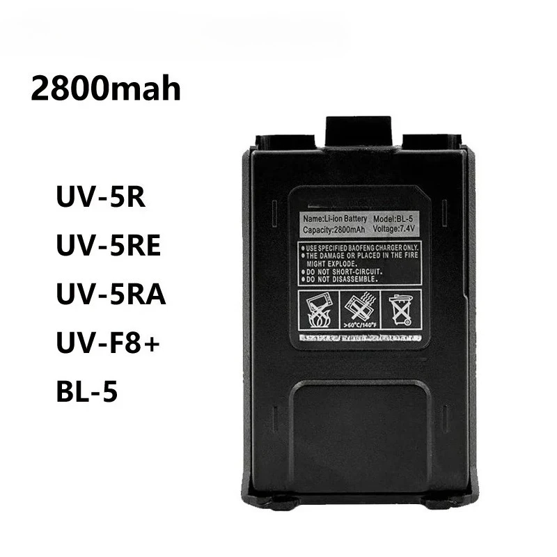 2-10PC Compatible with Baofeng UV-5R 2800mAh 7.4V Li-on Rechargeable Batteries UV5R Radio Accessories Walkie Talkie Battery BL-5