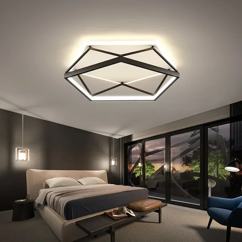 

Modern minimalist room lamp home Nordic led ceiling lamp minimalist bedroom lamp designer geometric modeling lamps