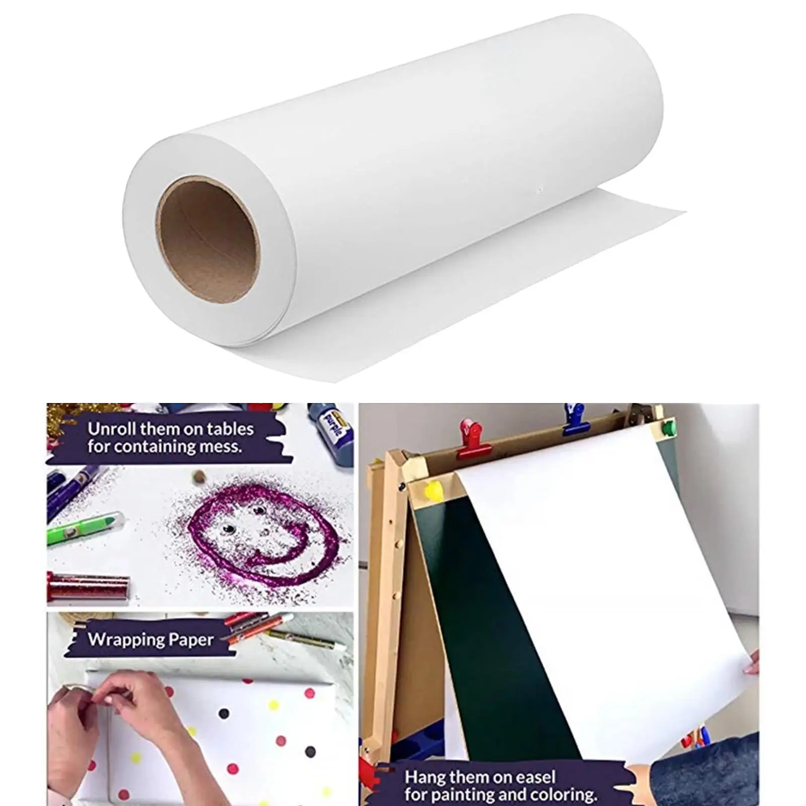 White Kraft Paper Rolls for Shipping Wrapping Packing Crafts Painting